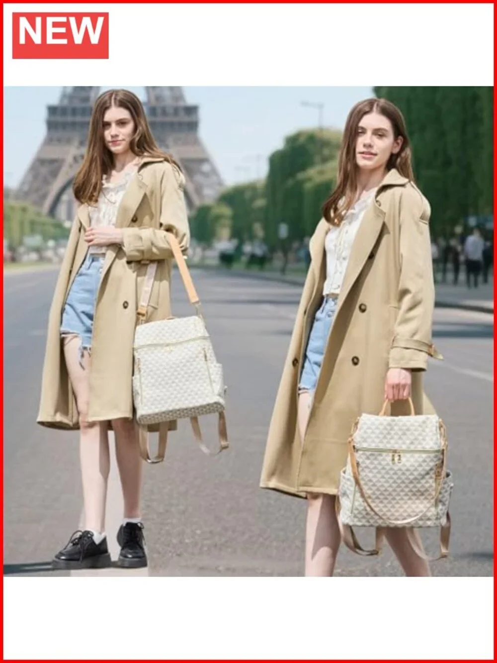 Women's PU Leather Backpack Purse with Wallet Laptop Travel Satchel